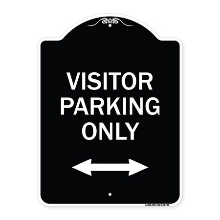 Signmission Visitor Parking Visitor Parking Heavy-Gauge Aluminum Architectural Sign, 24" x 18", BW-1824-22725 A-DES-BW-1824-22725